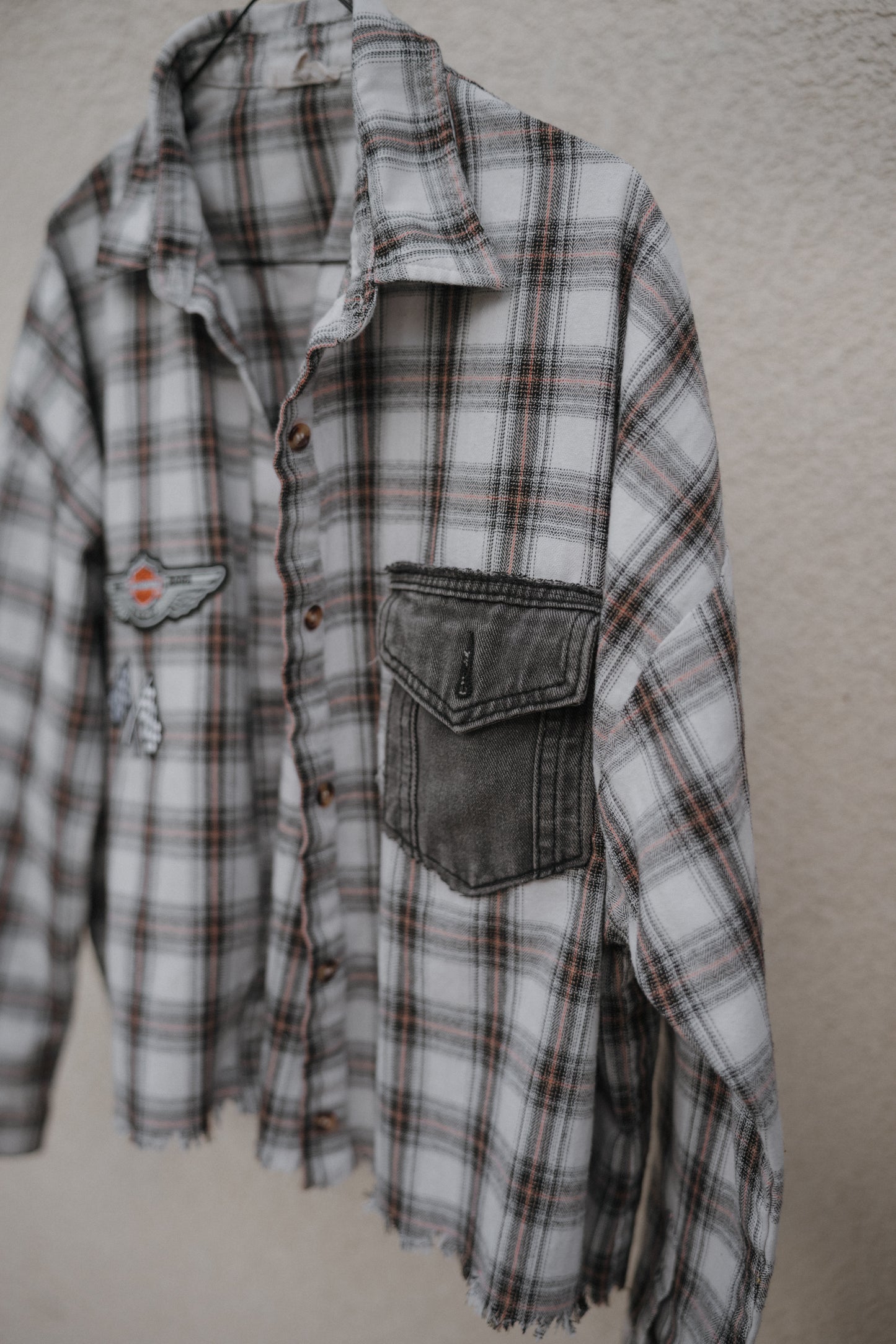 Harley Davidson Cropped Flannel Shirt